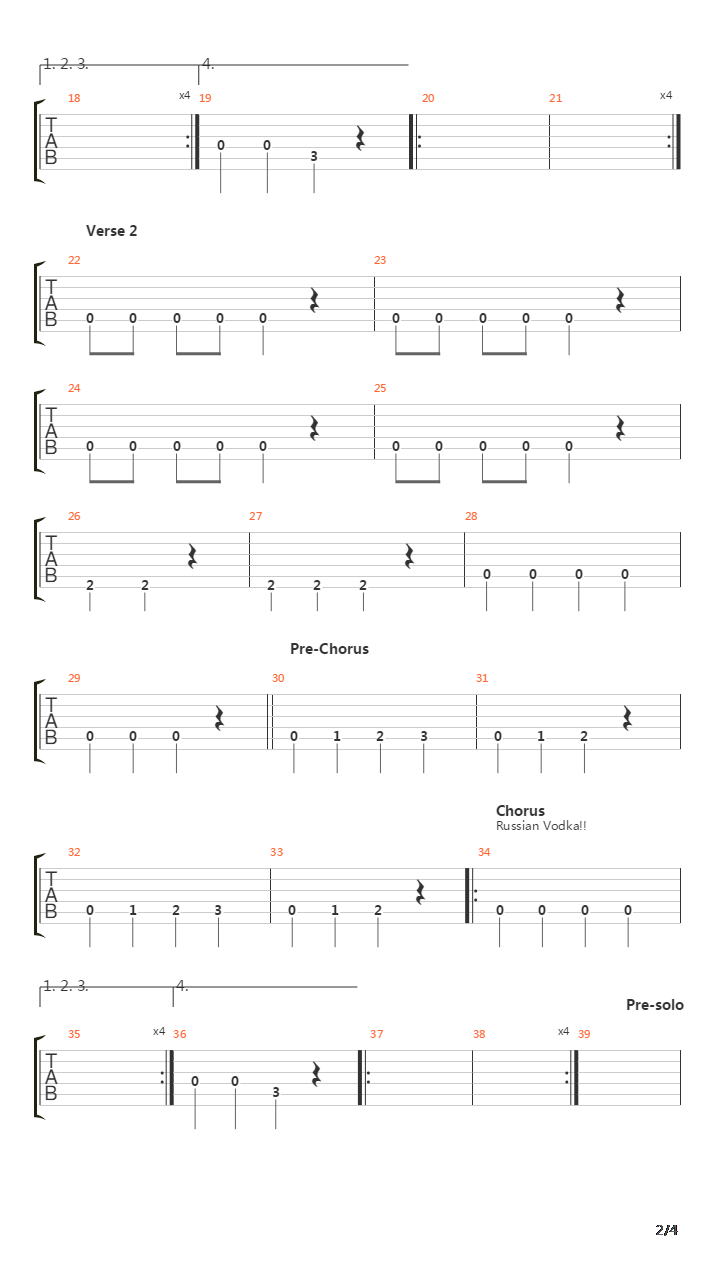 Russian Vodka吉他谱