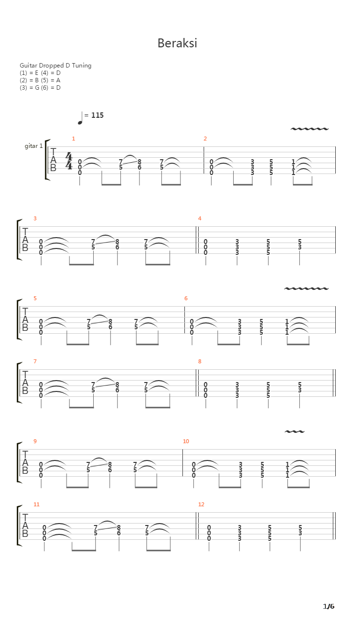 Beraksi吉他谱