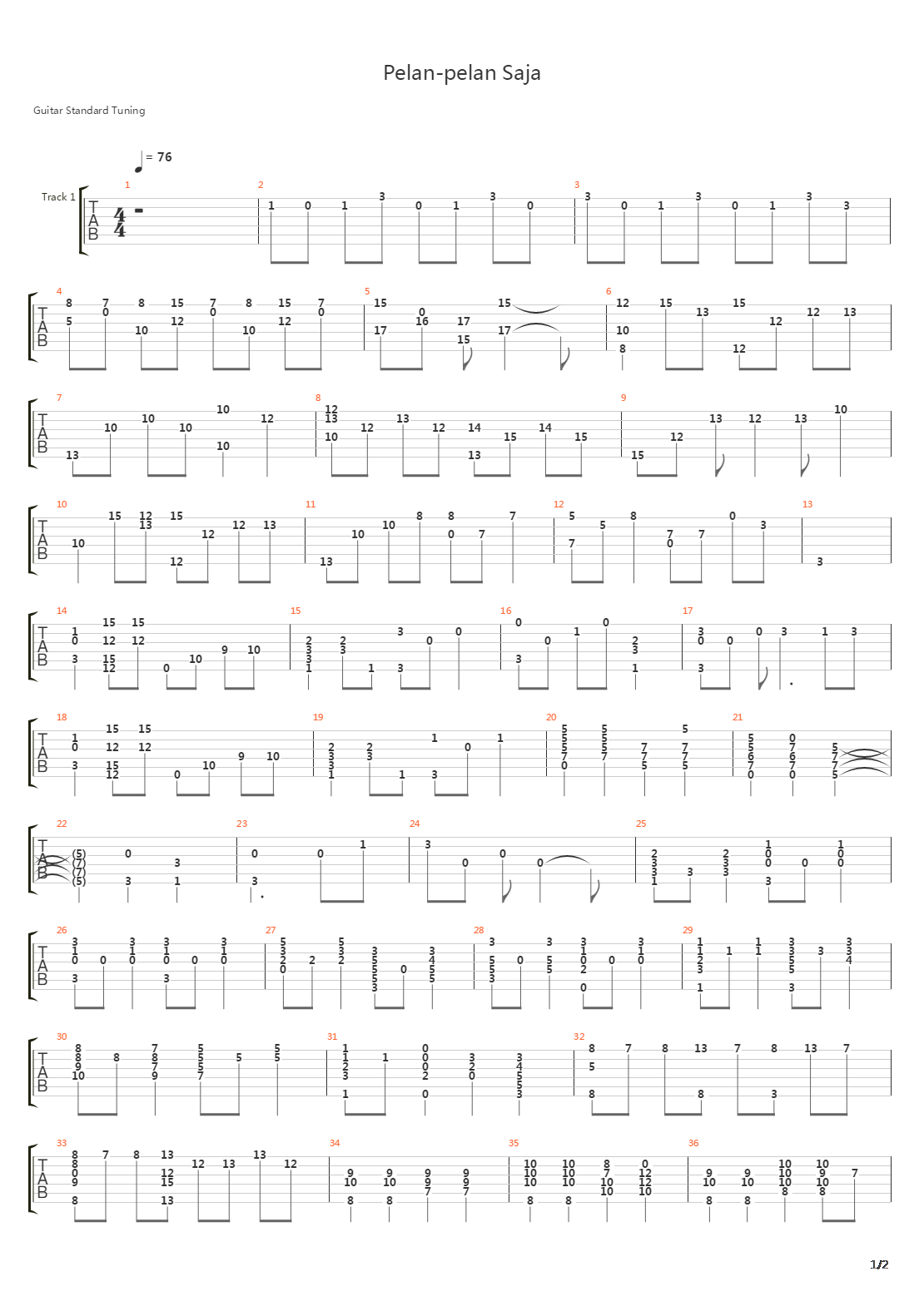 Pelan Pelan Saja吉他谱
