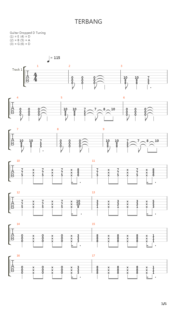 Terbang吉他谱