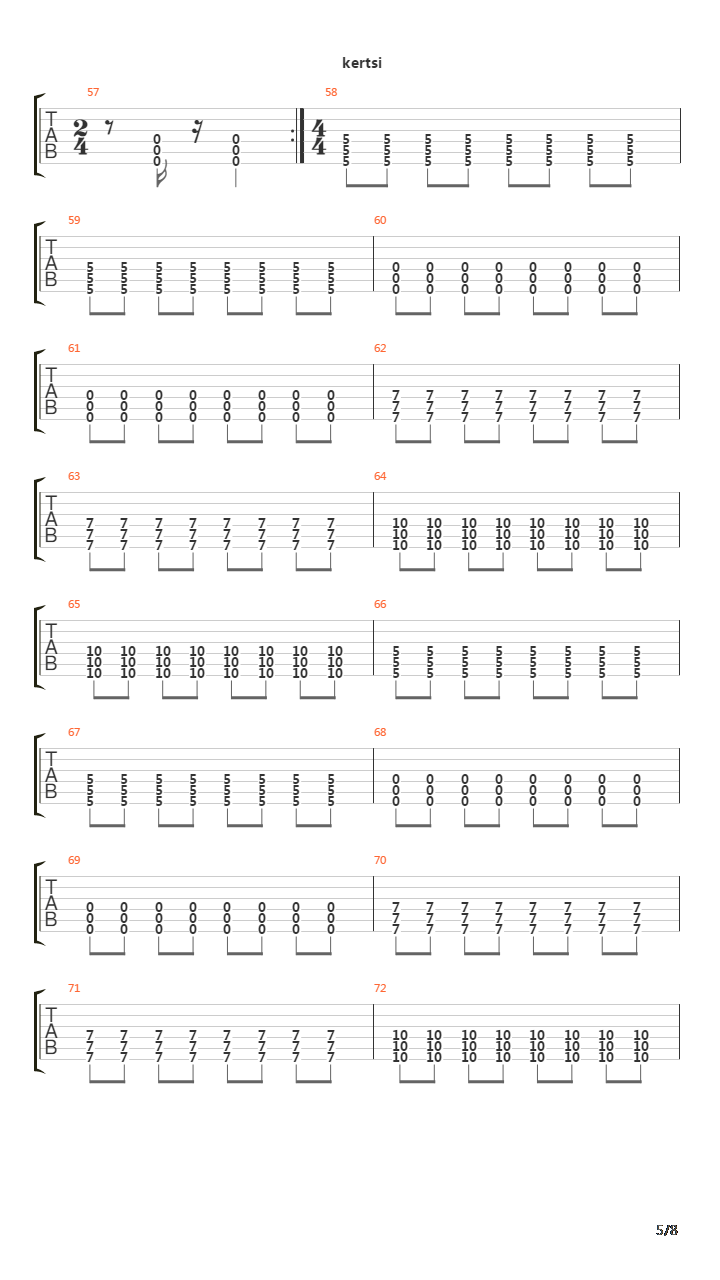 Tuonelan Koivut吉他谱