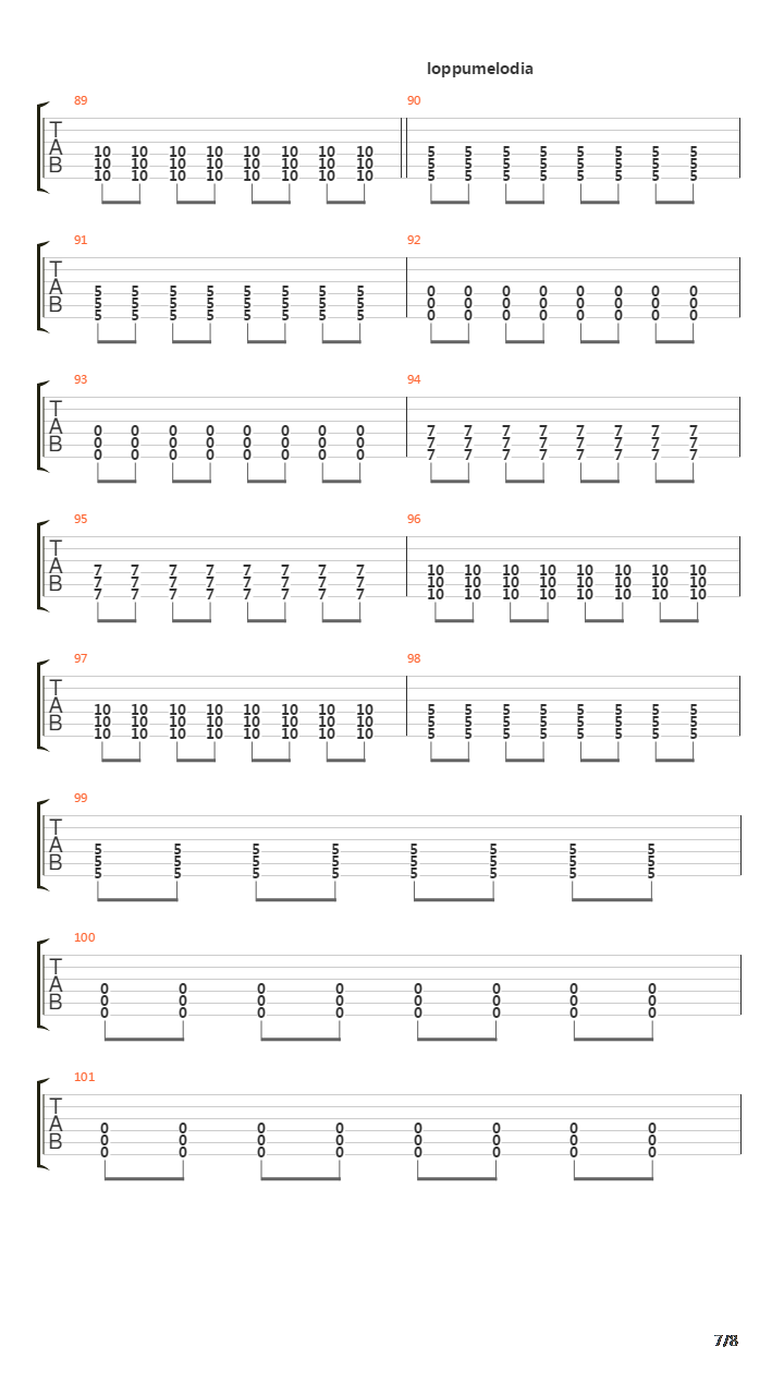 Tuonelan Koivut吉他谱