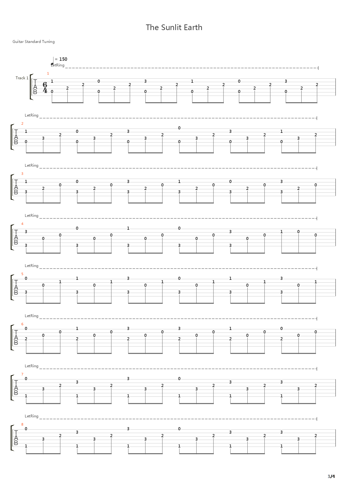 The Sunlit Earth吉他谱