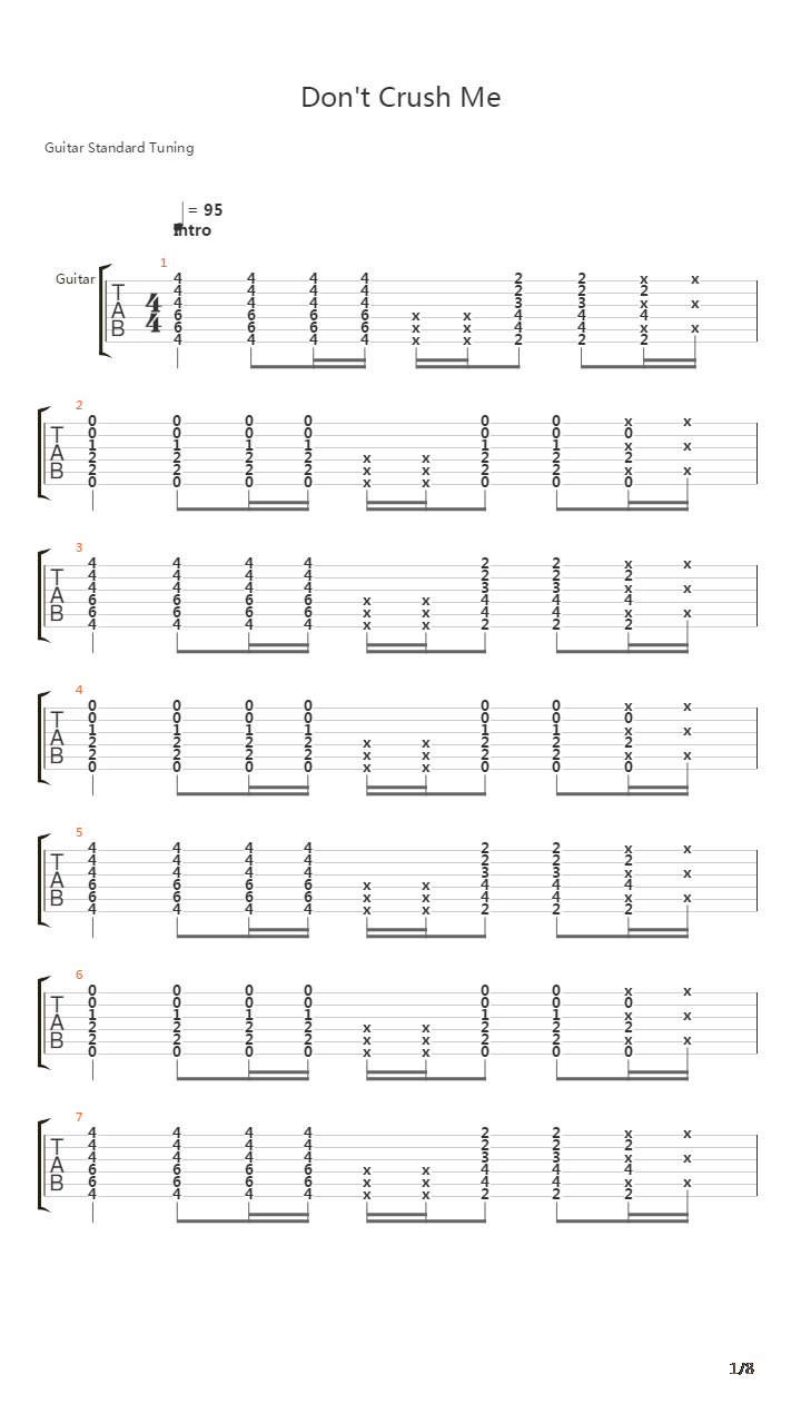 Dont Crush Me吉他谱