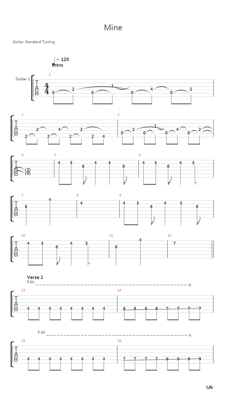 Mine吉他谱