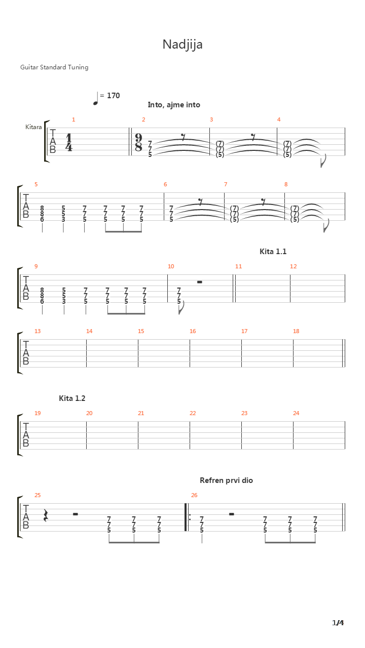Nadija吉他谱
