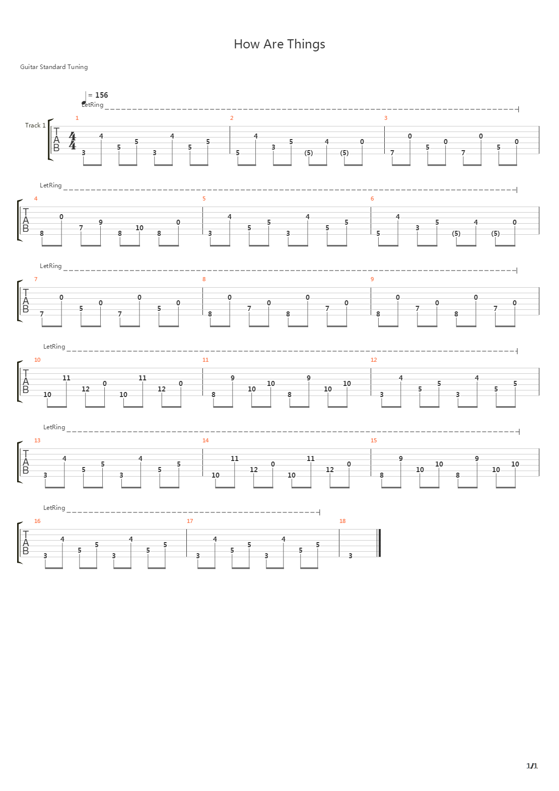 How Are Things吉他谱