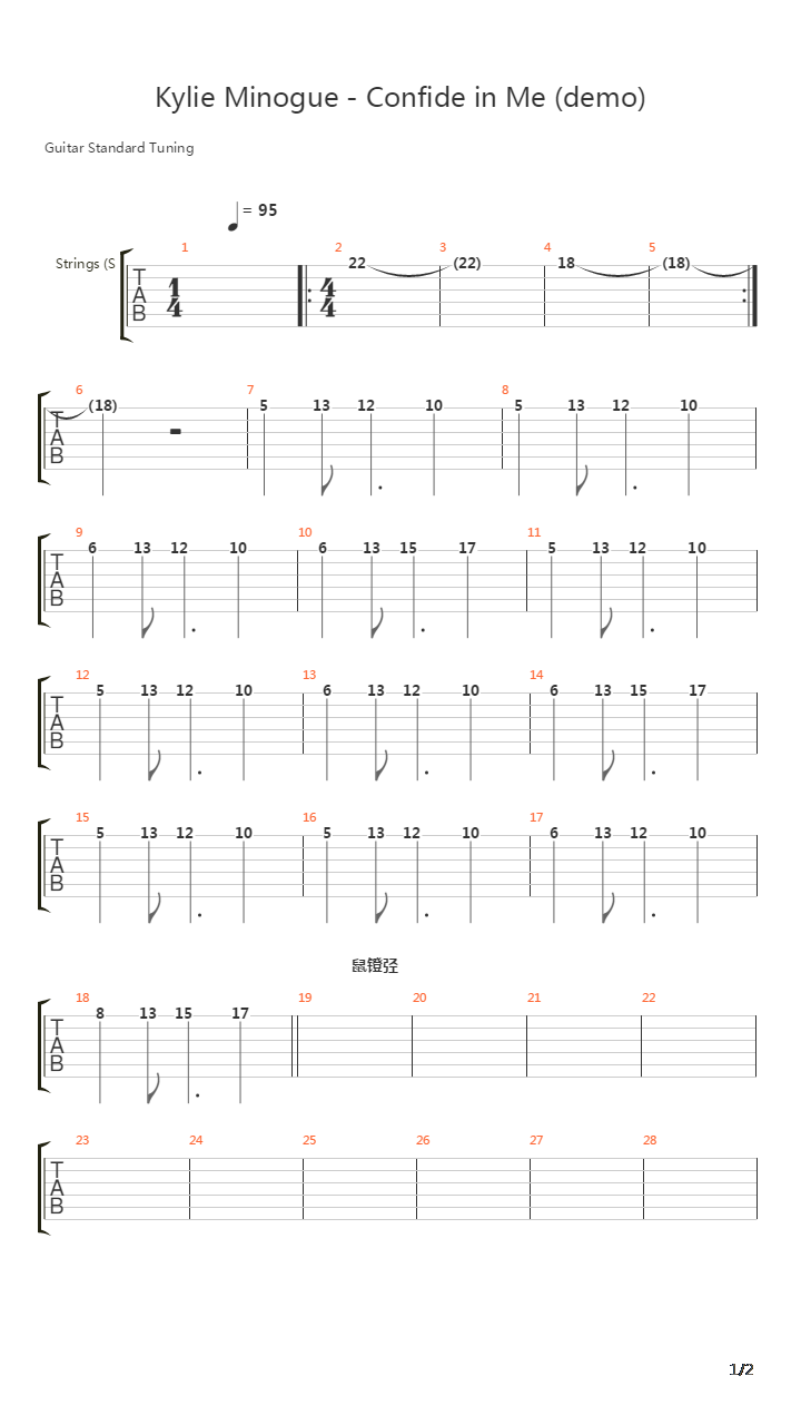 Confide In Me吉他谱