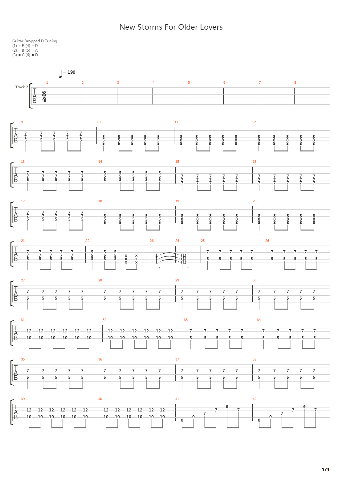 New Storms For Older Lovers吉他谱