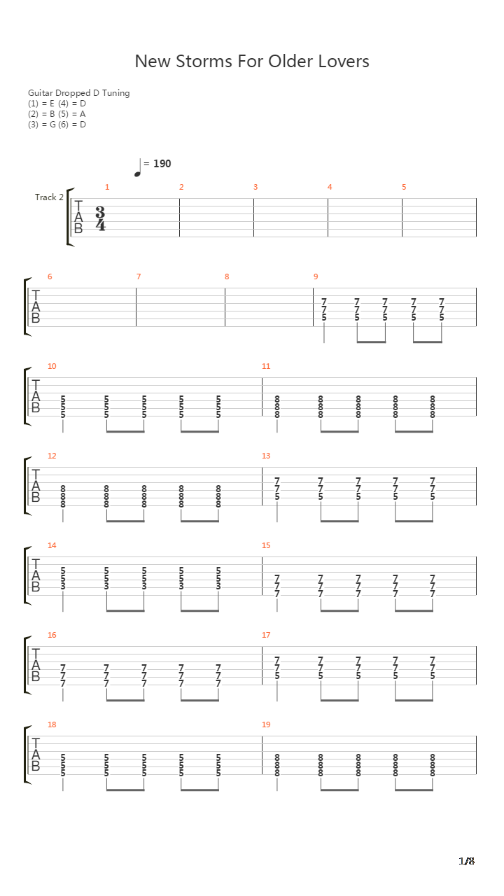 New Storms For Older Lovers吉他谱