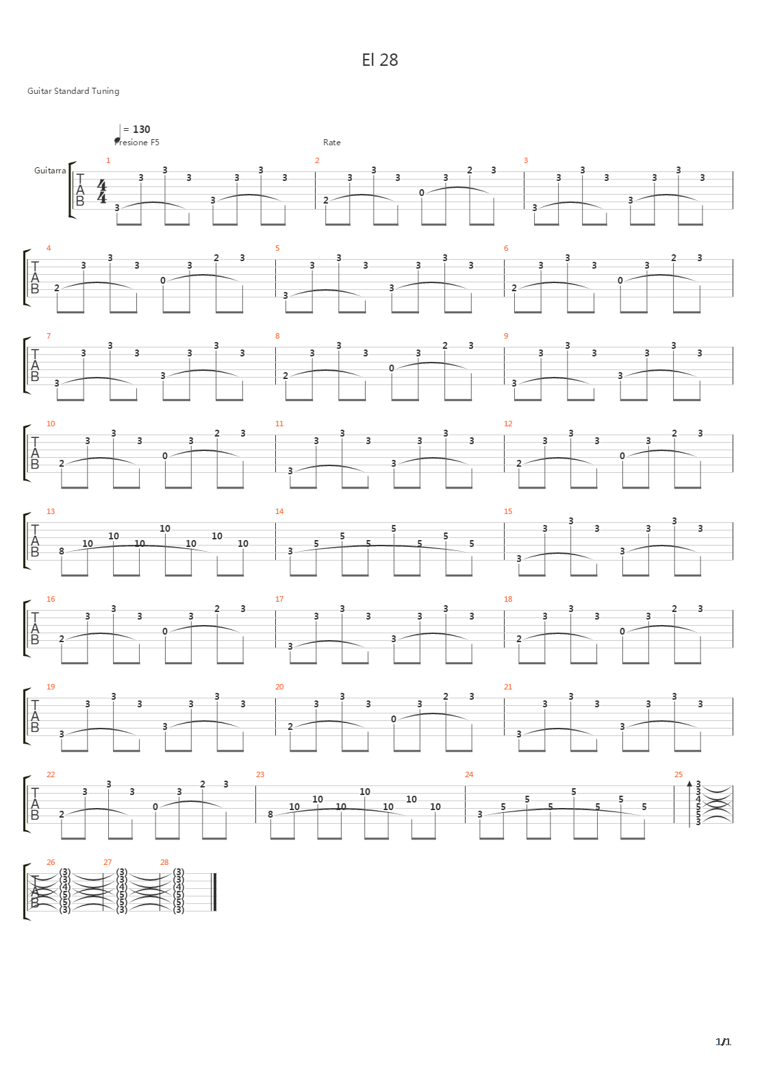 El 28吉他谱