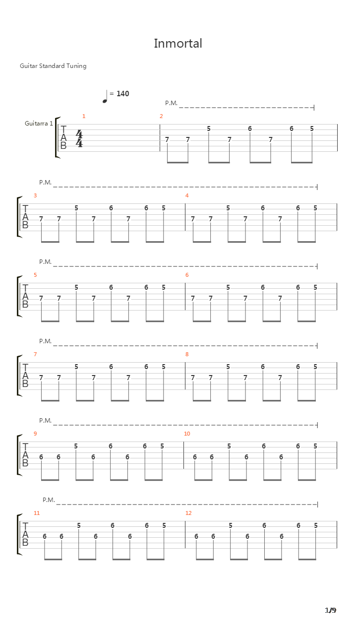 Inmortal吉他谱