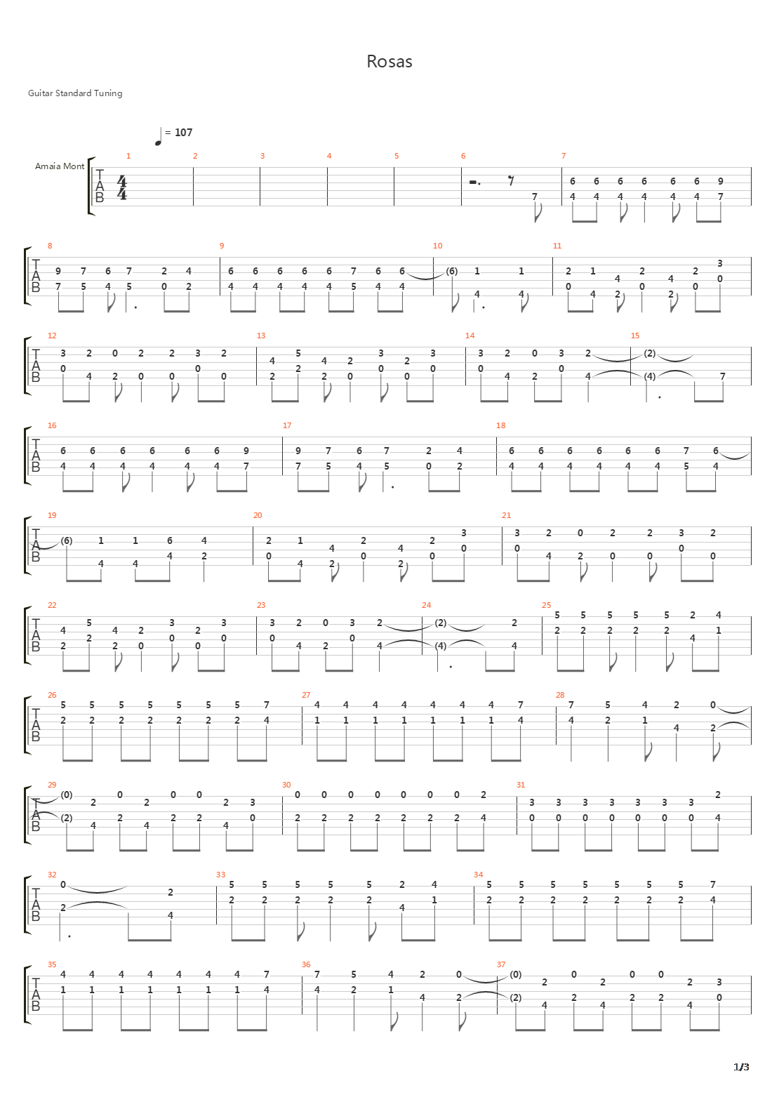 Rosas吉他谱