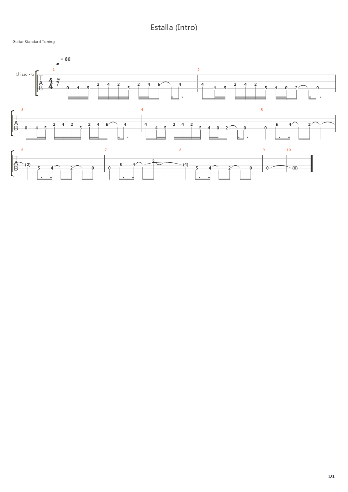Estalla吉他谱