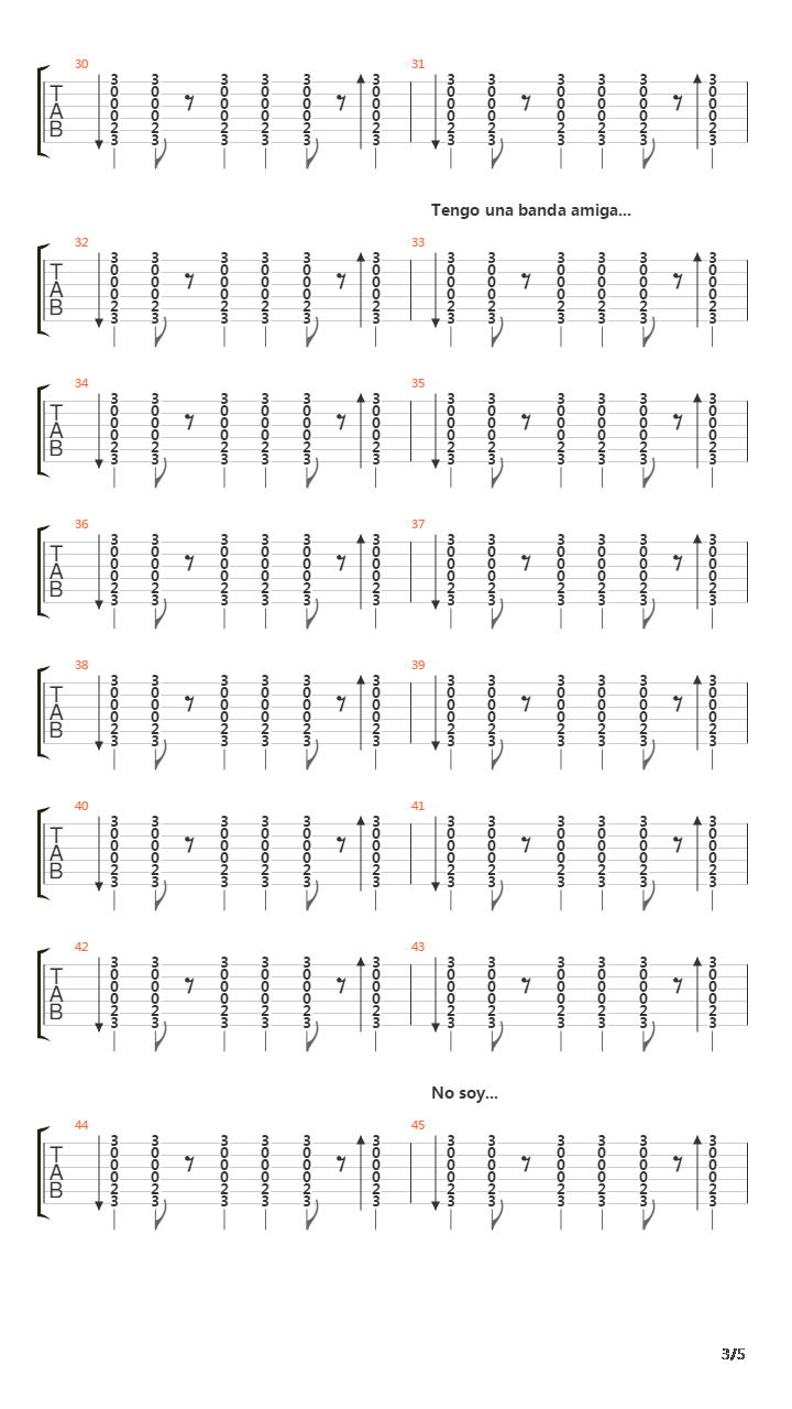 Por La Ciudad吉他谱