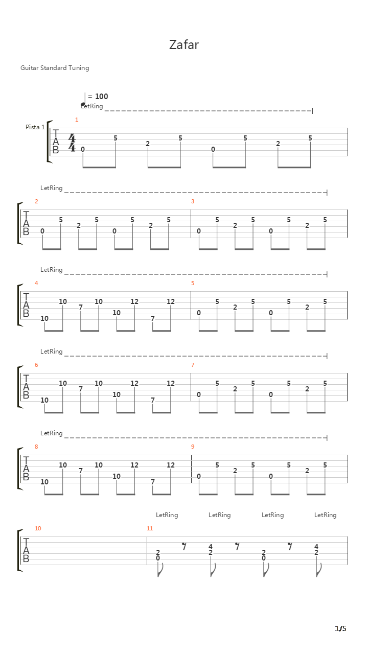 Zafar吉他谱