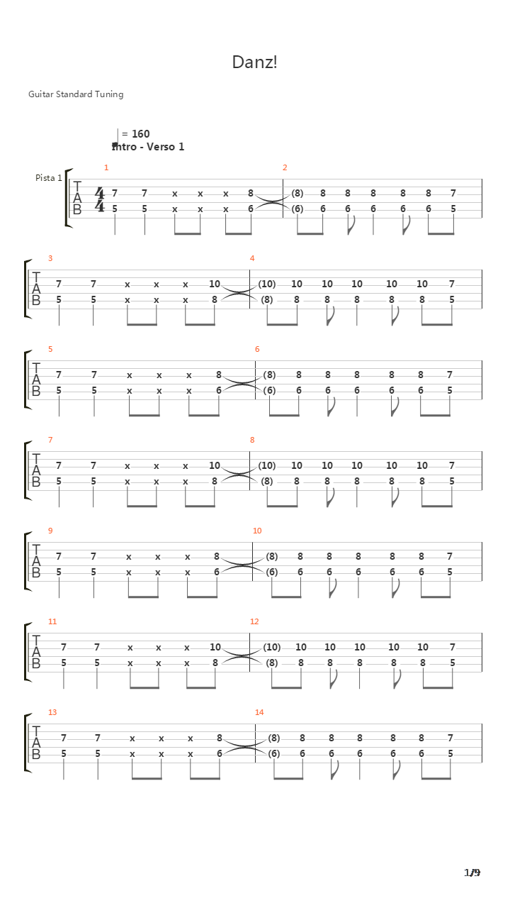 Danz吉他谱