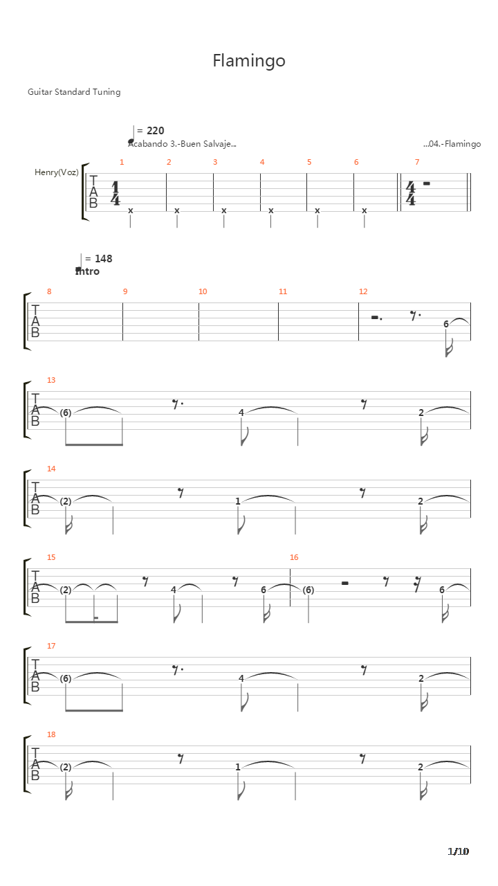 Flamingo吉他谱