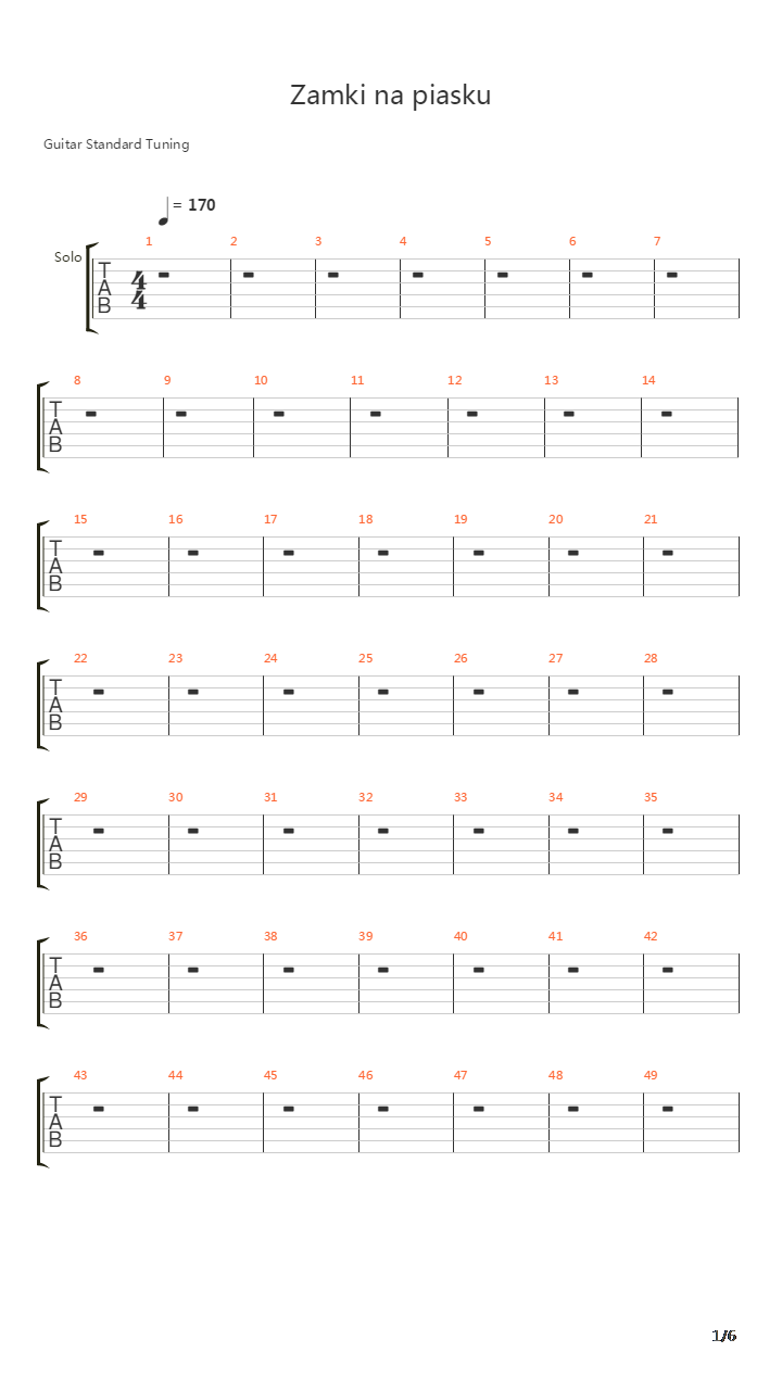 Zampki Na Piasku吉他谱