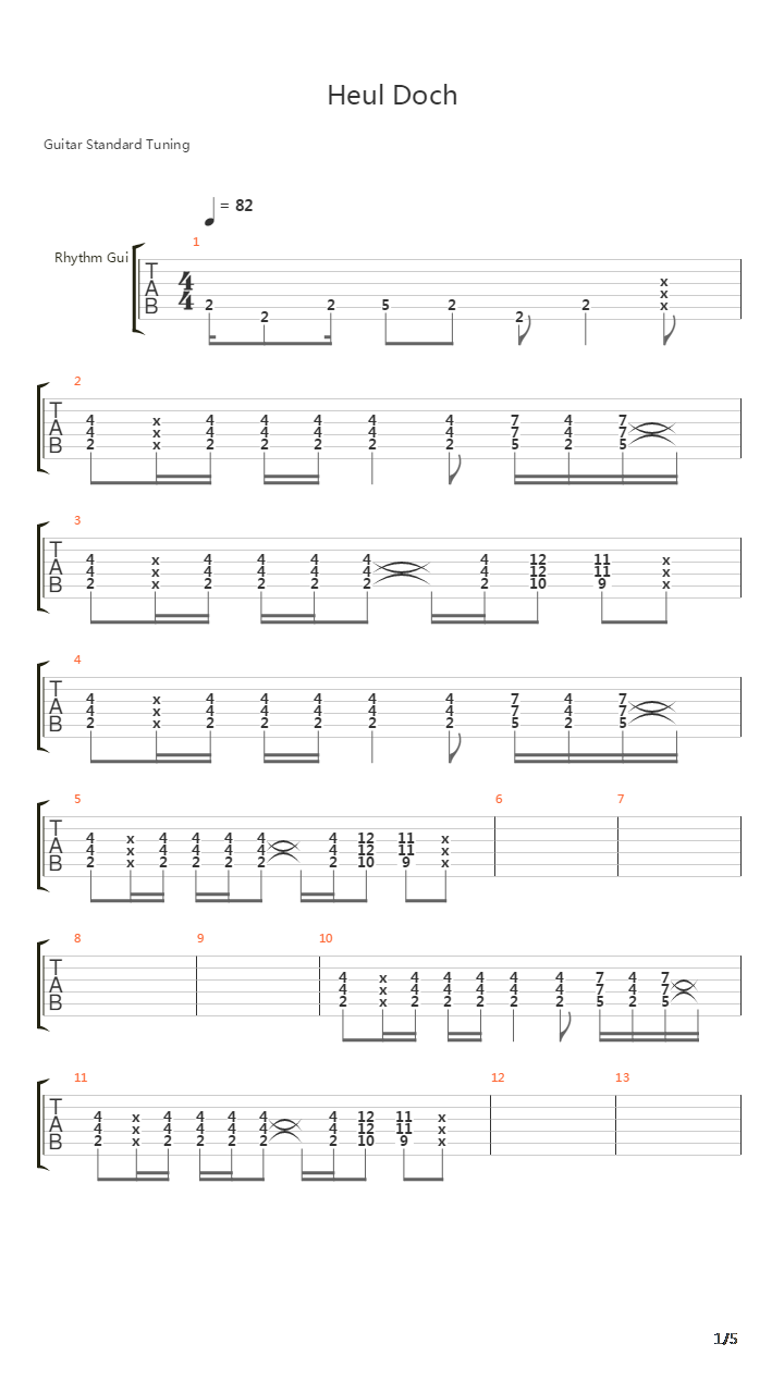 Heul Doch吉他谱