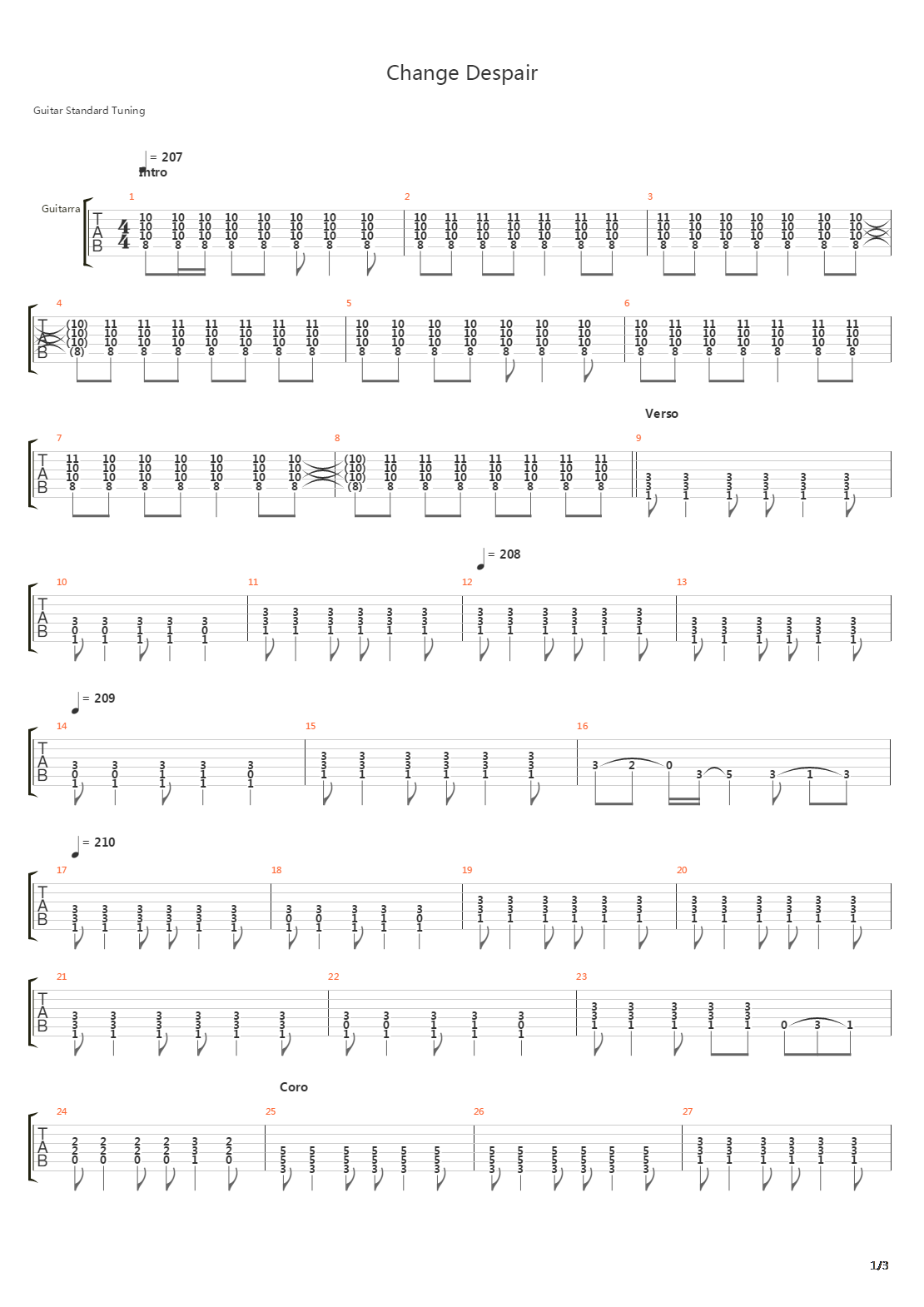 Change Despair吉他谱