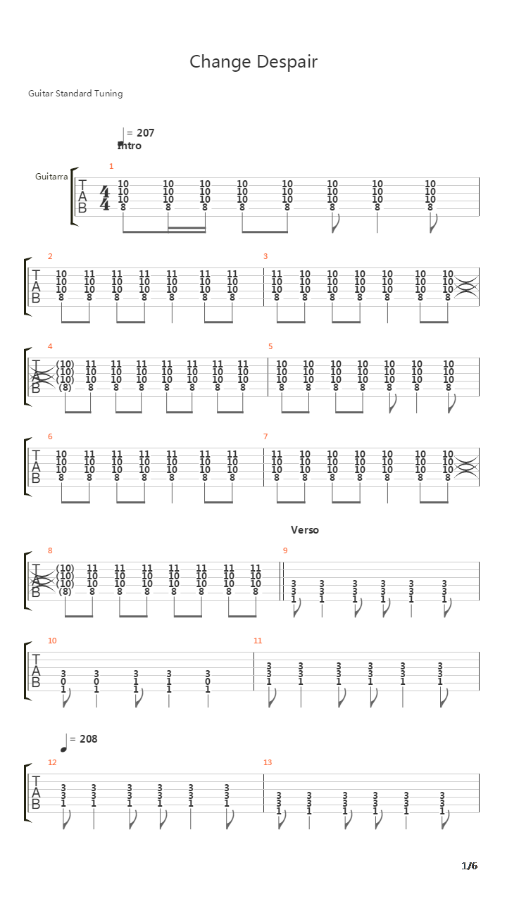 Change Despair吉他谱