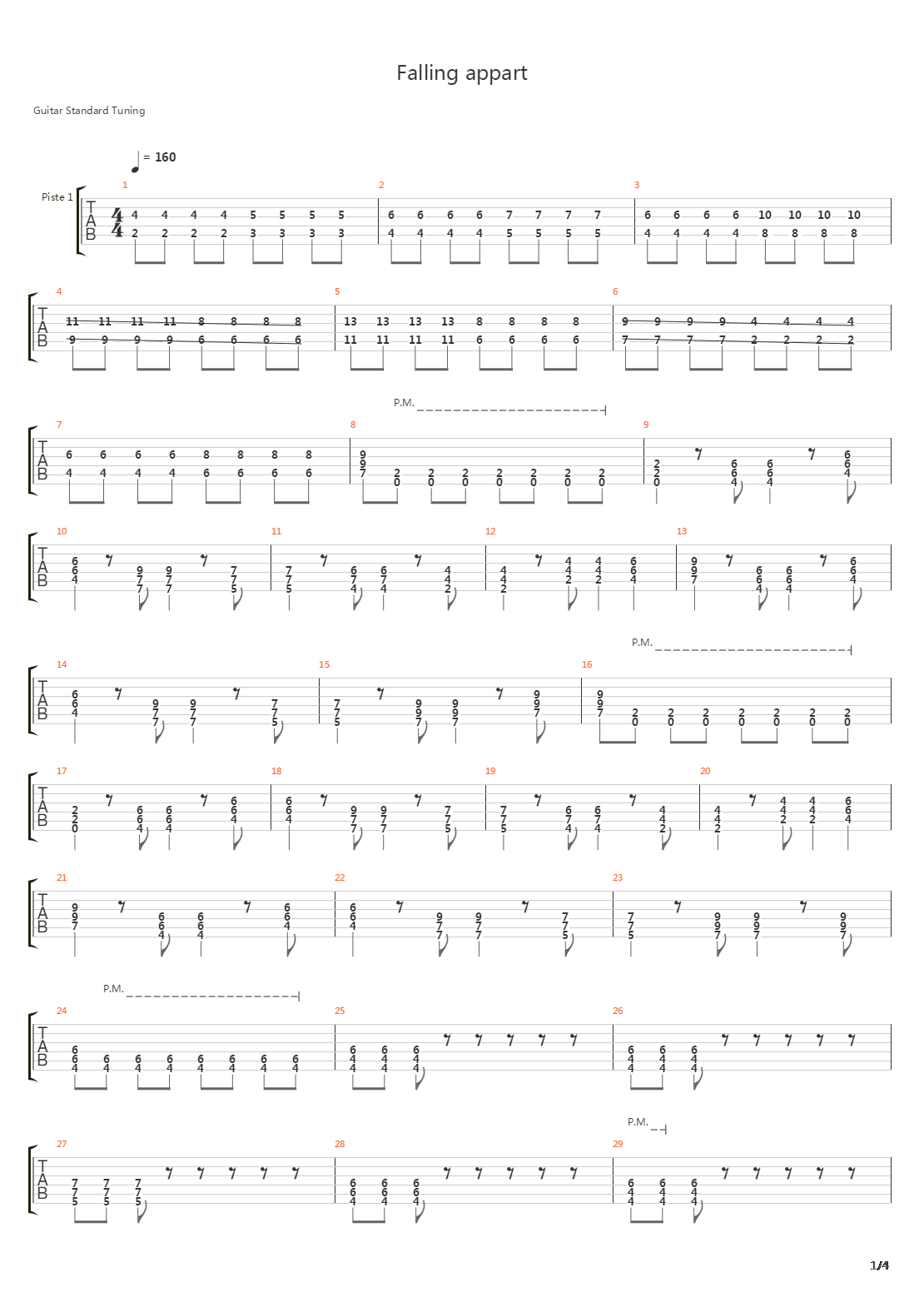 Falling Apart吉他谱