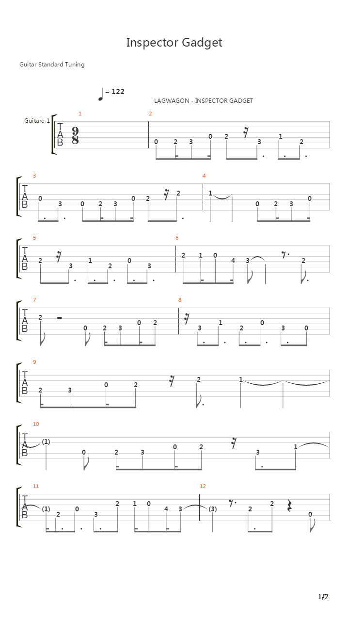 Inspector Gadget吉他谱
