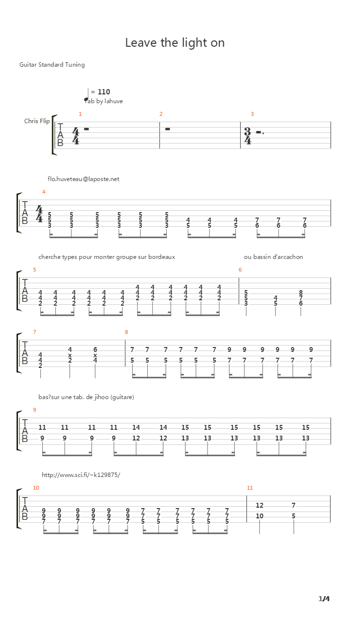 Leave The Light On吉他谱