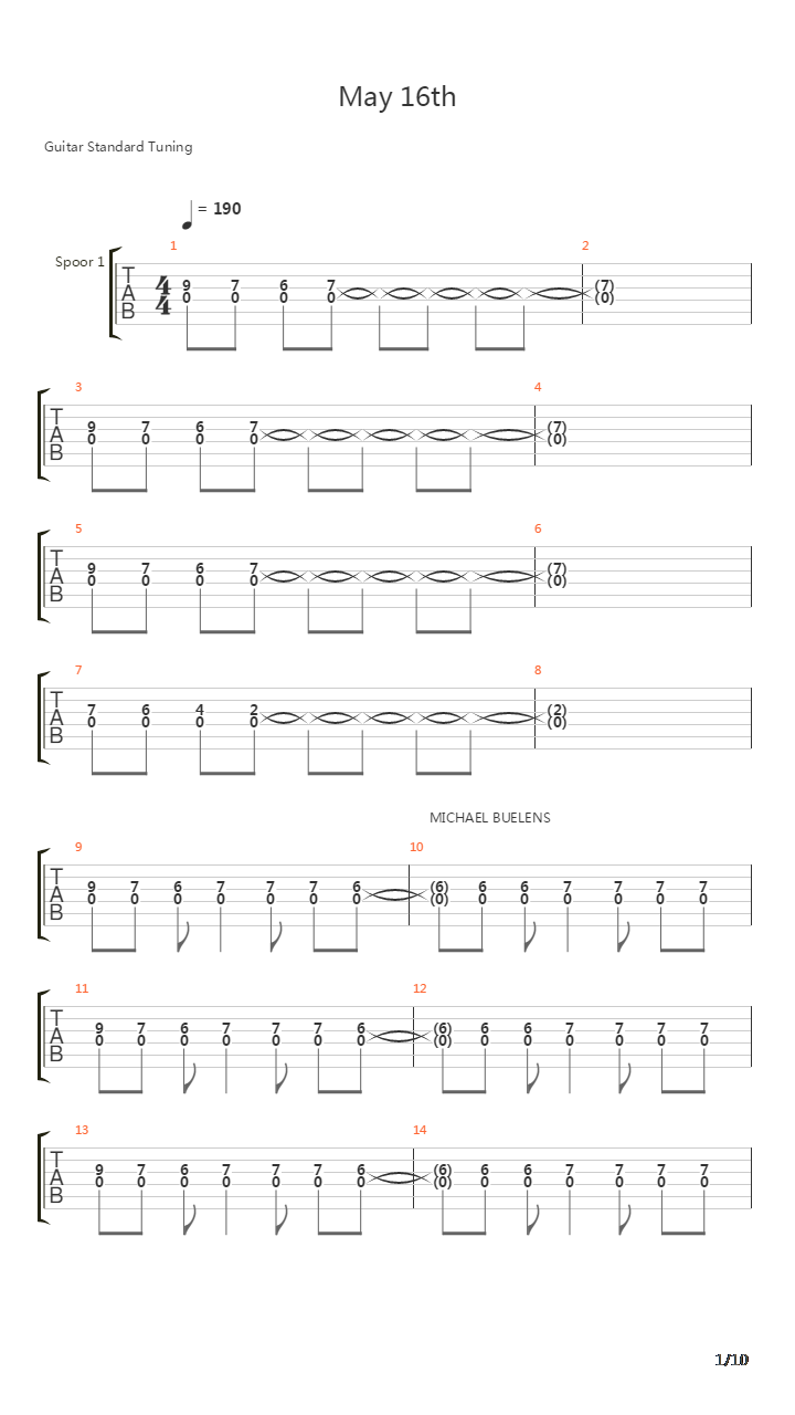 May 16th吉他谱