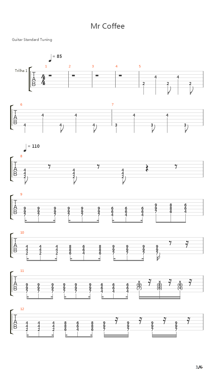 Mr Coffee吉他谱