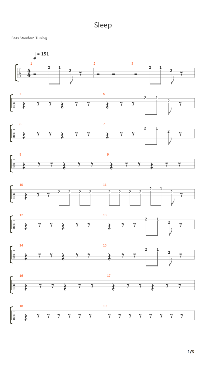 Sleep吉他谱