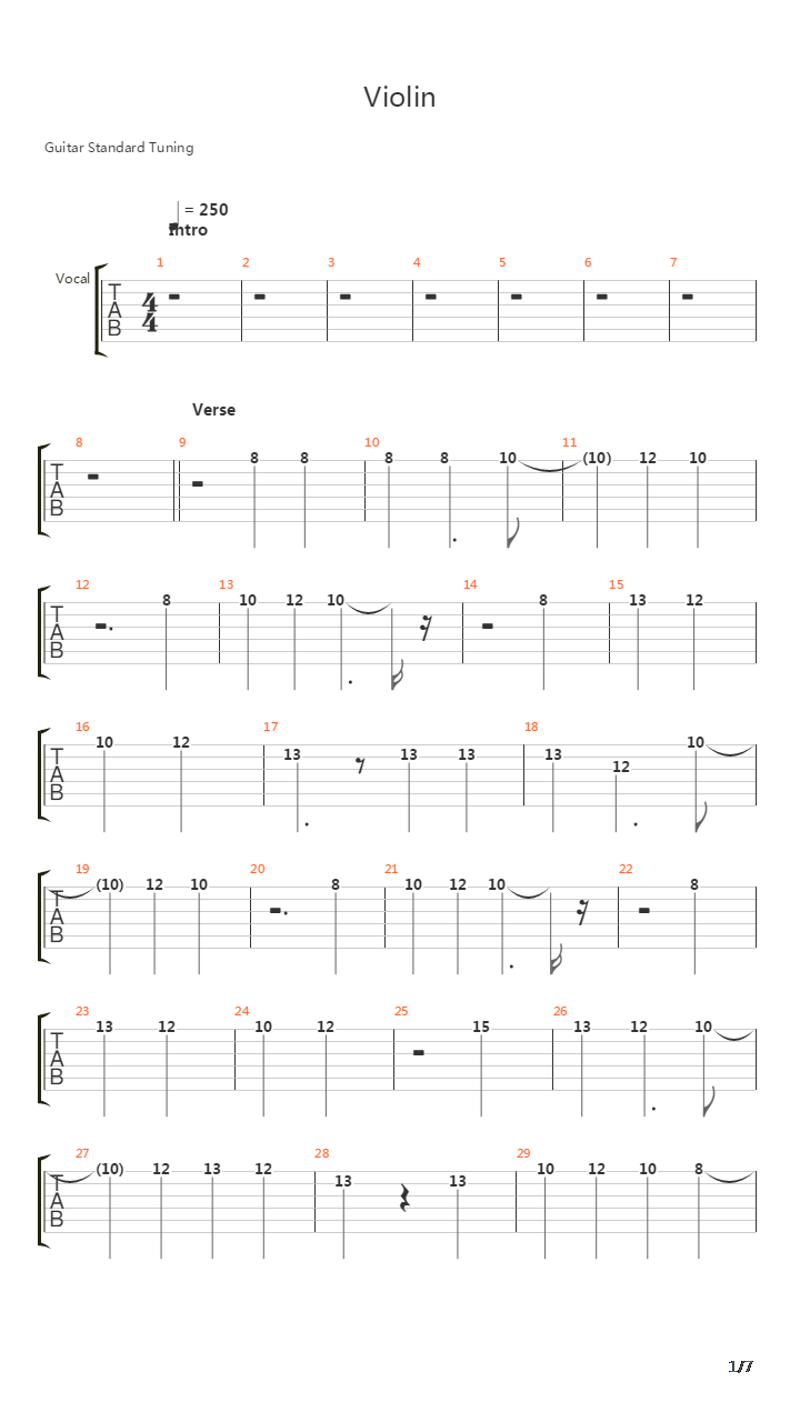 Violins吉他谱