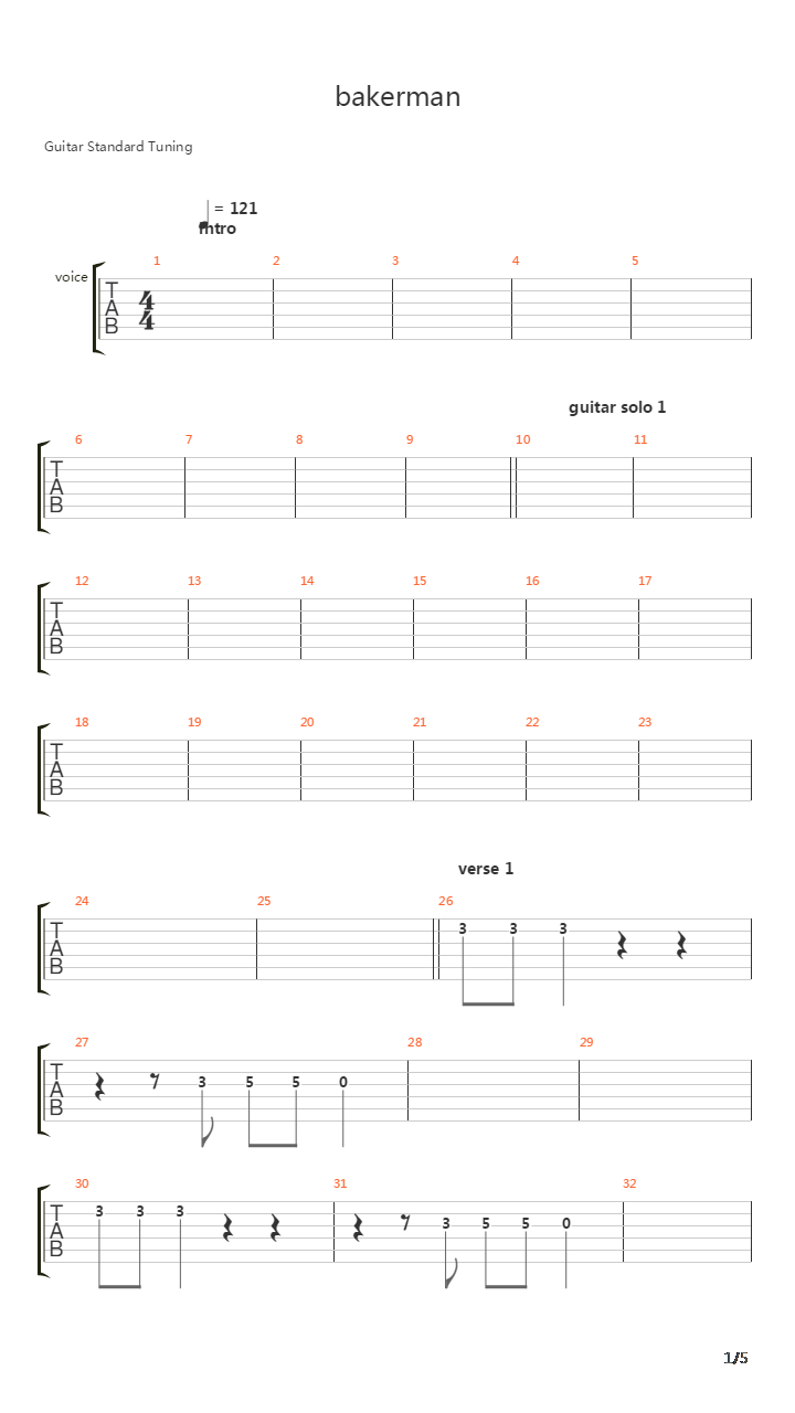 Baker Man吉他谱