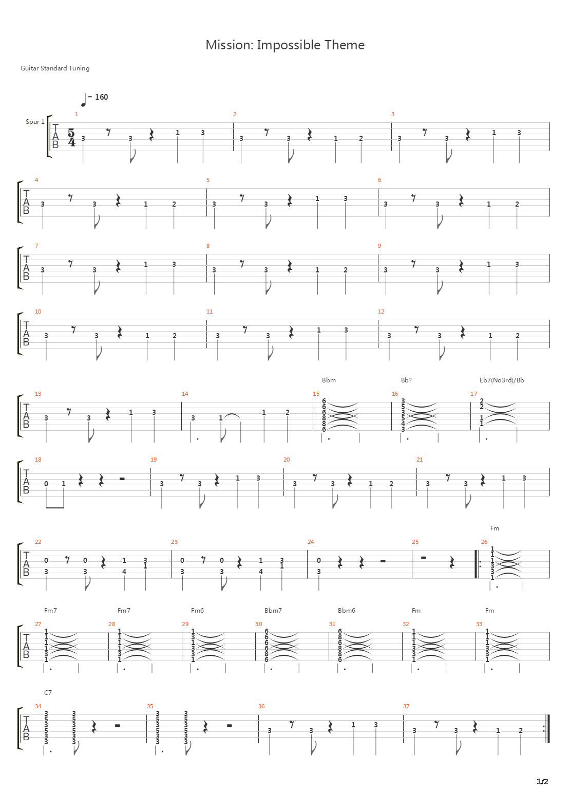 Mission Impossible Theme吉他谱