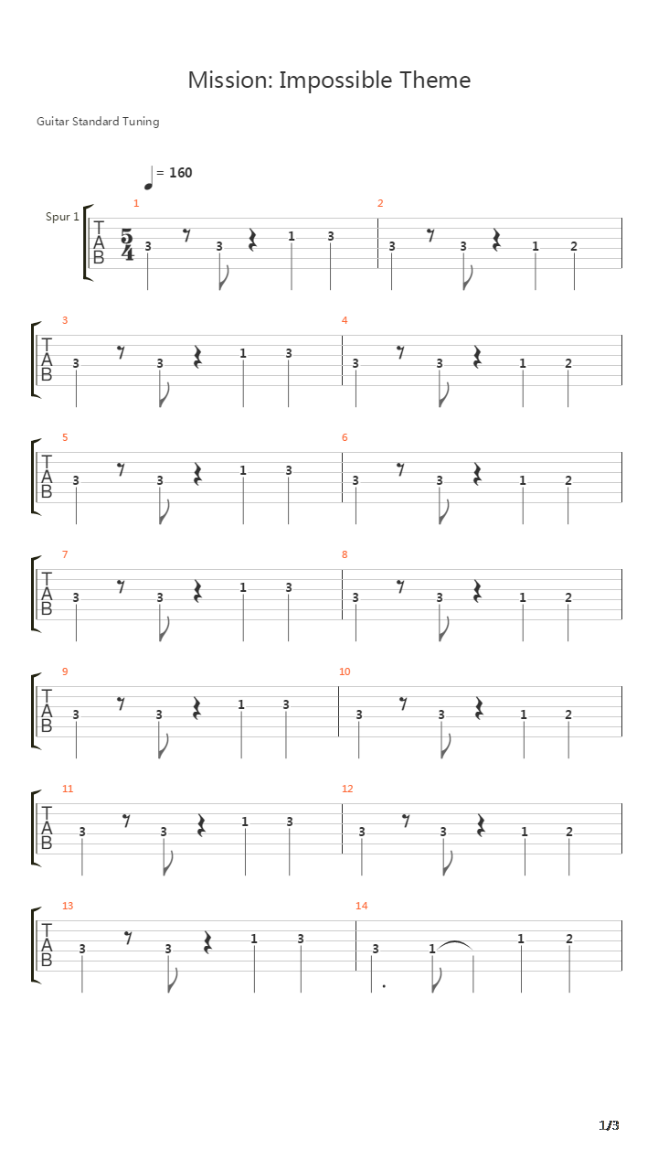 Mission Impossible Theme吉他谱