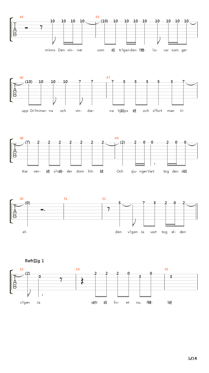 Elden吉他谱