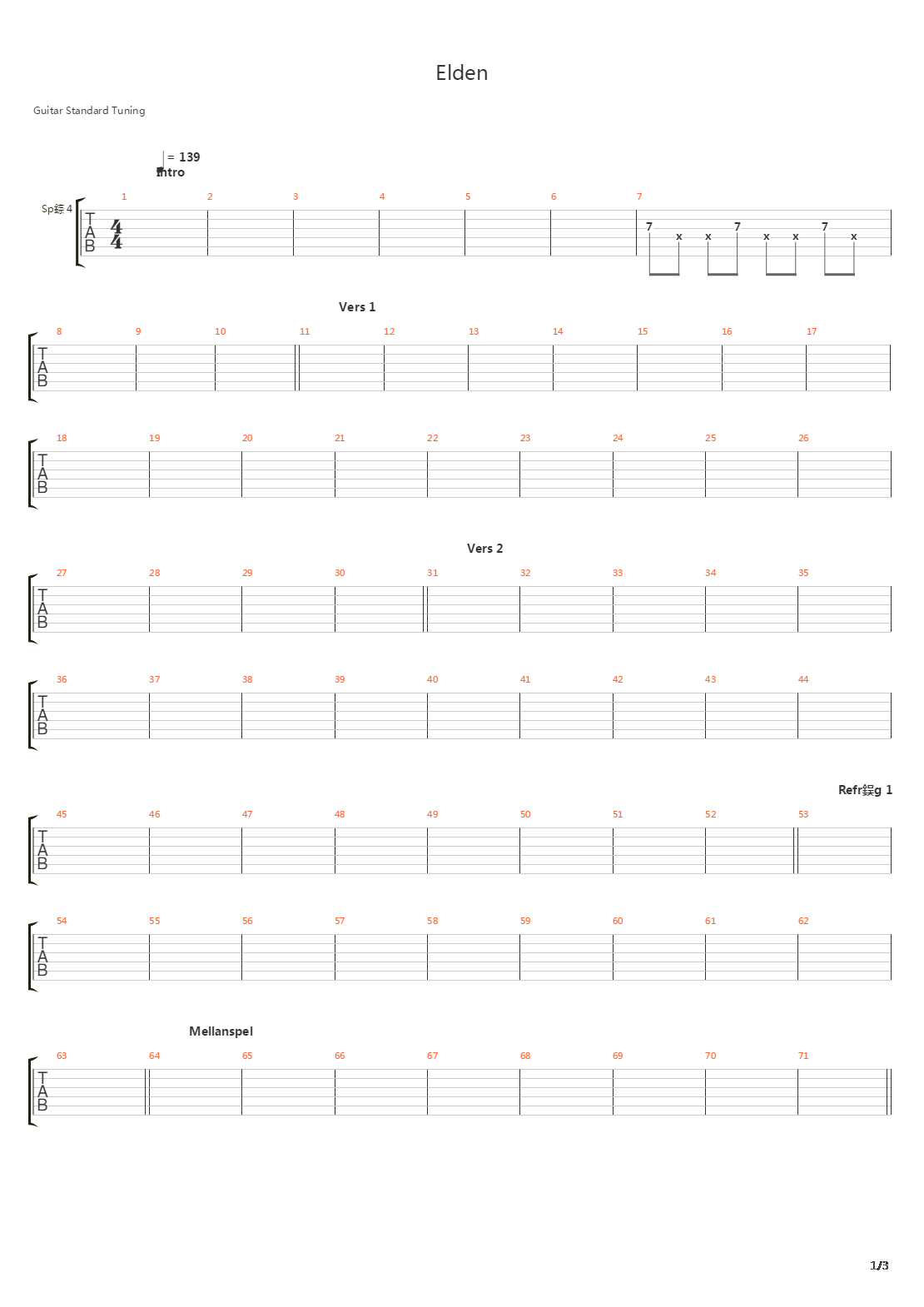 Elden吉他谱