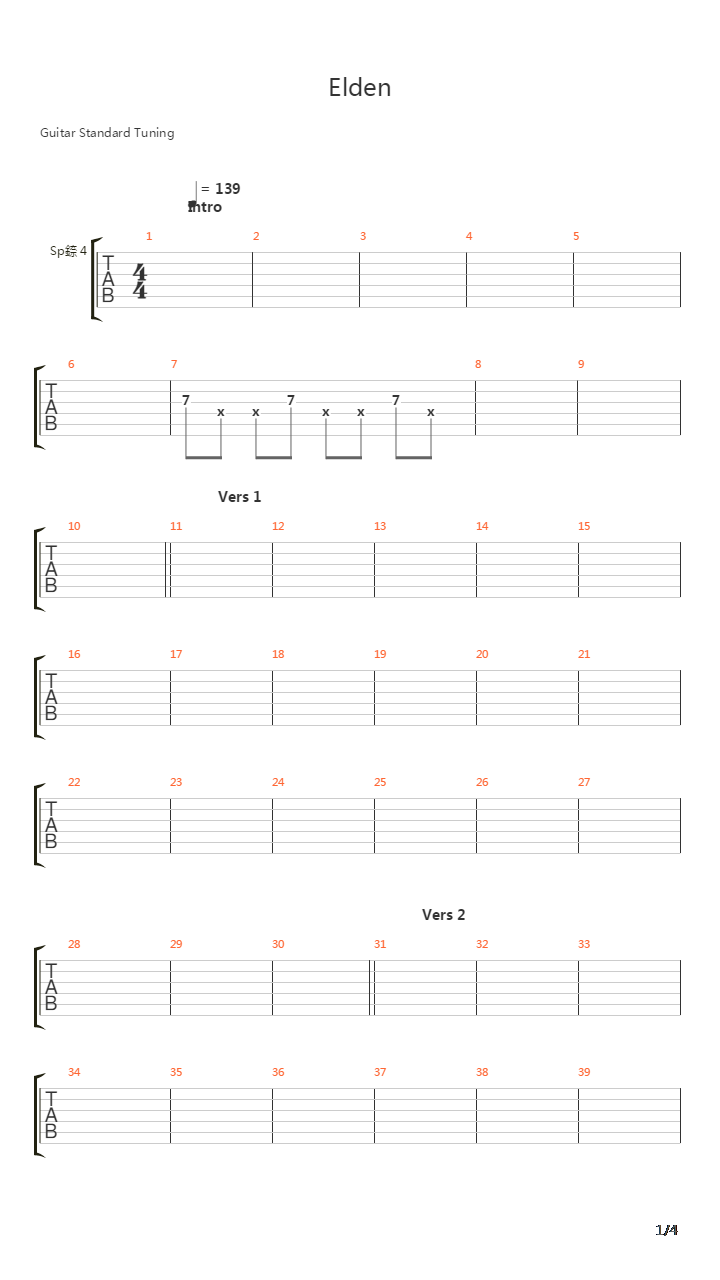 Elden吉他谱