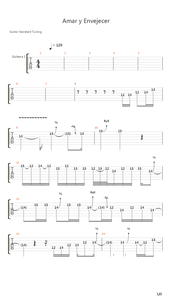 Amar Y Envejecer吉他谱