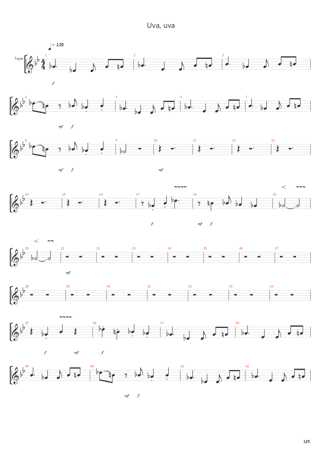 Uva Uva吉他谱