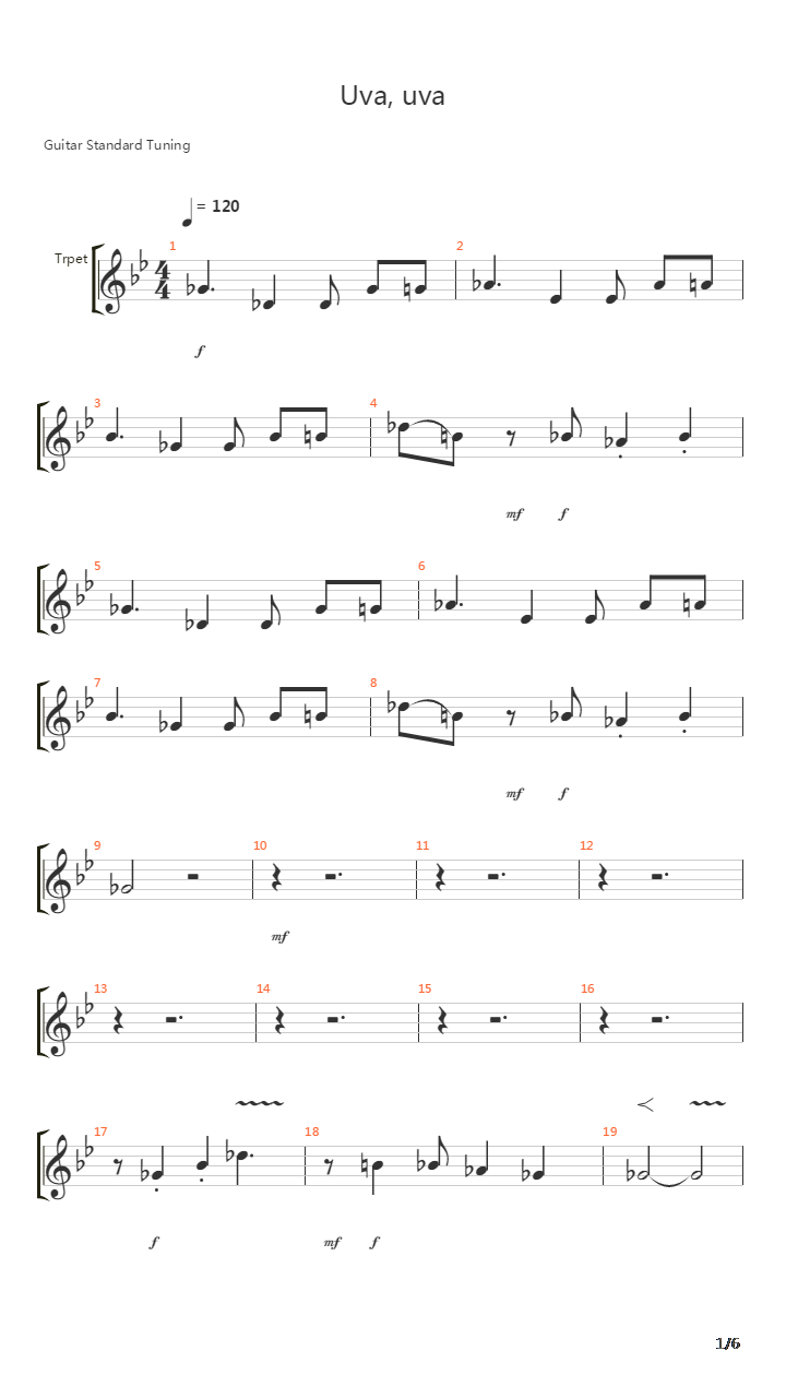 Uva Uva吉他谱
