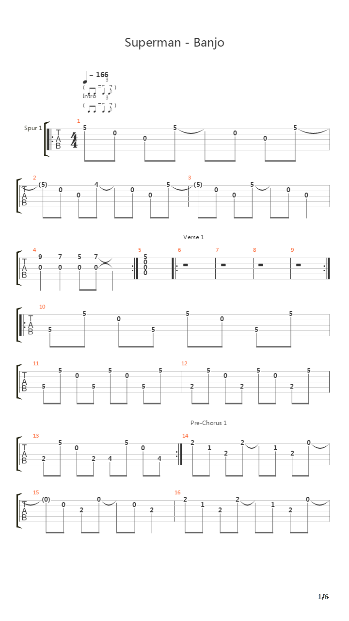 Im No Superman Banjo吉他谱