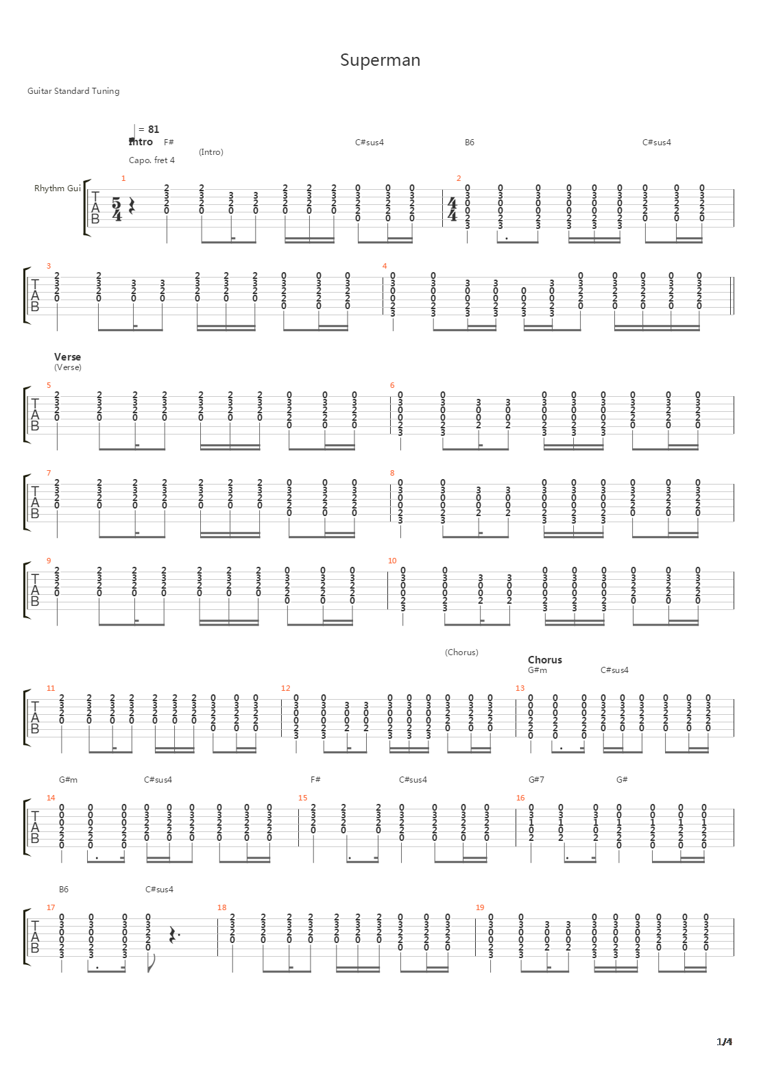 Superman吉他谱