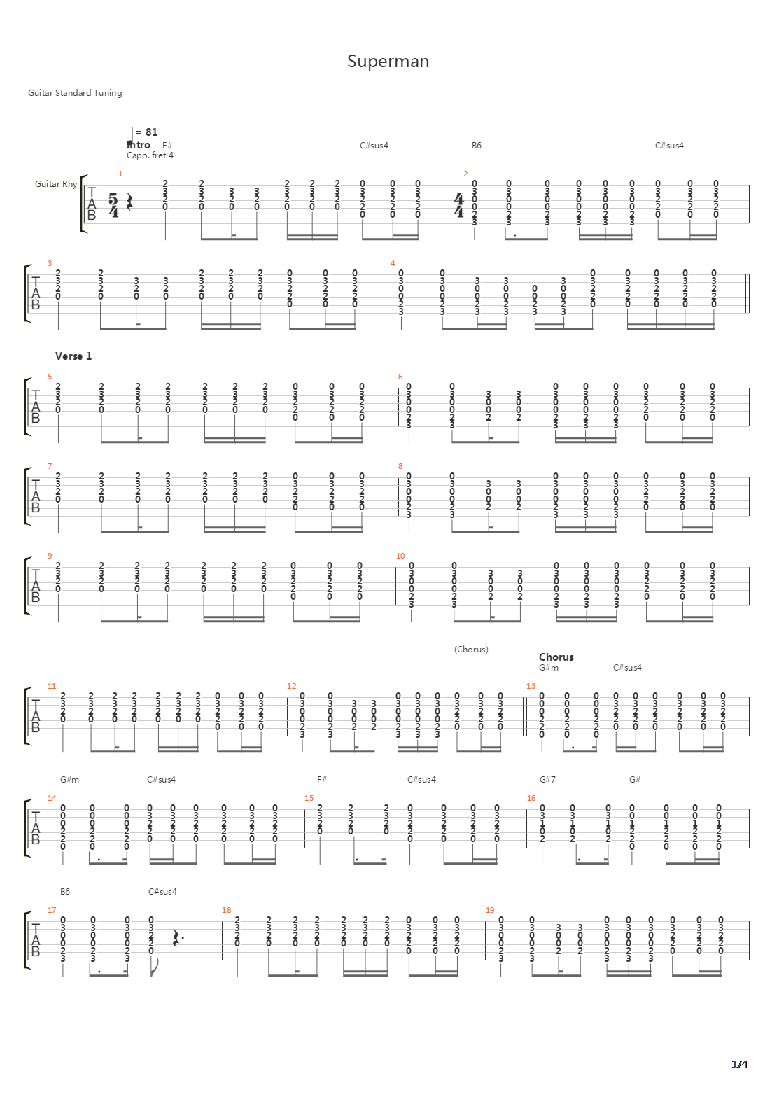 Superman吉他谱