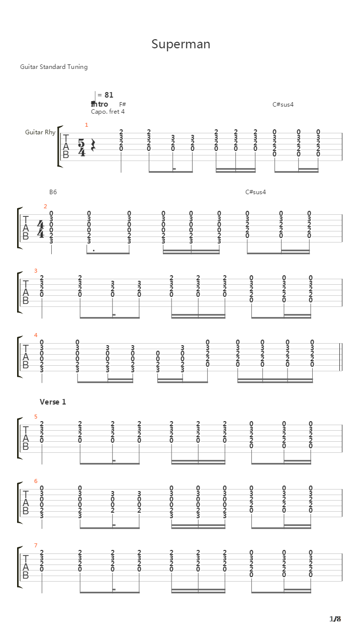 Superman吉他谱