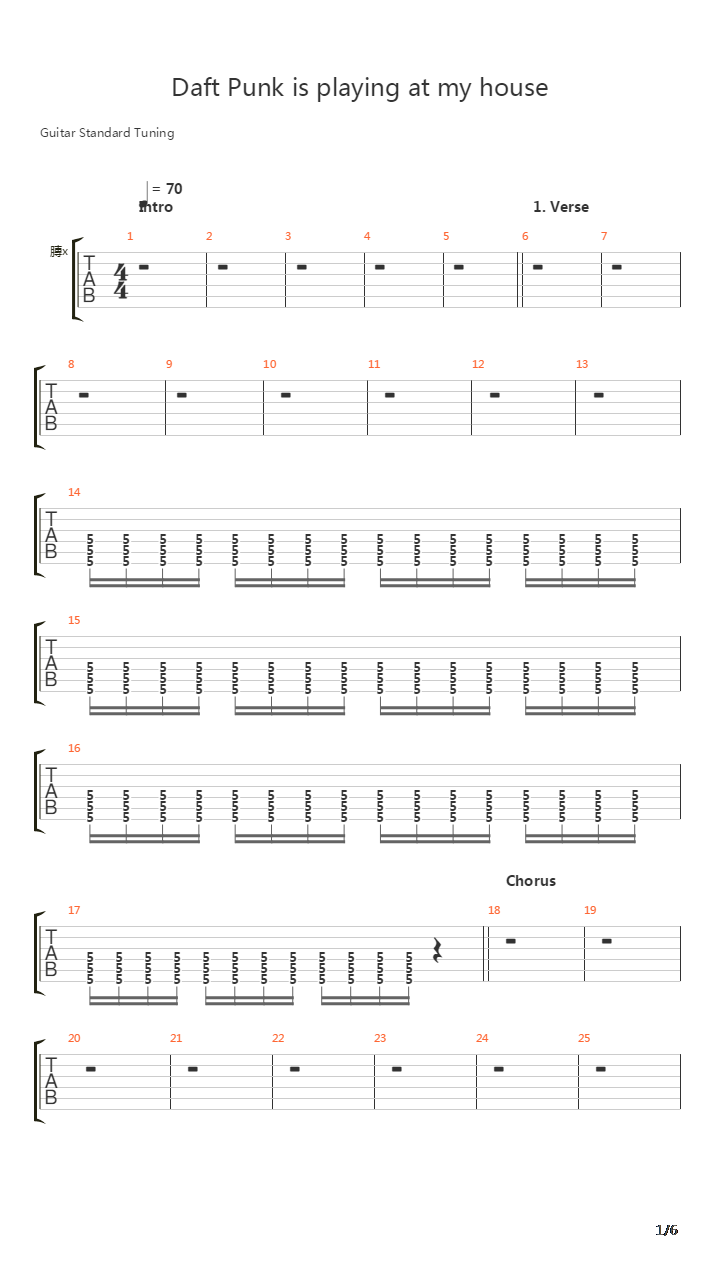 Daft Punk Is Playing At My House吉他谱