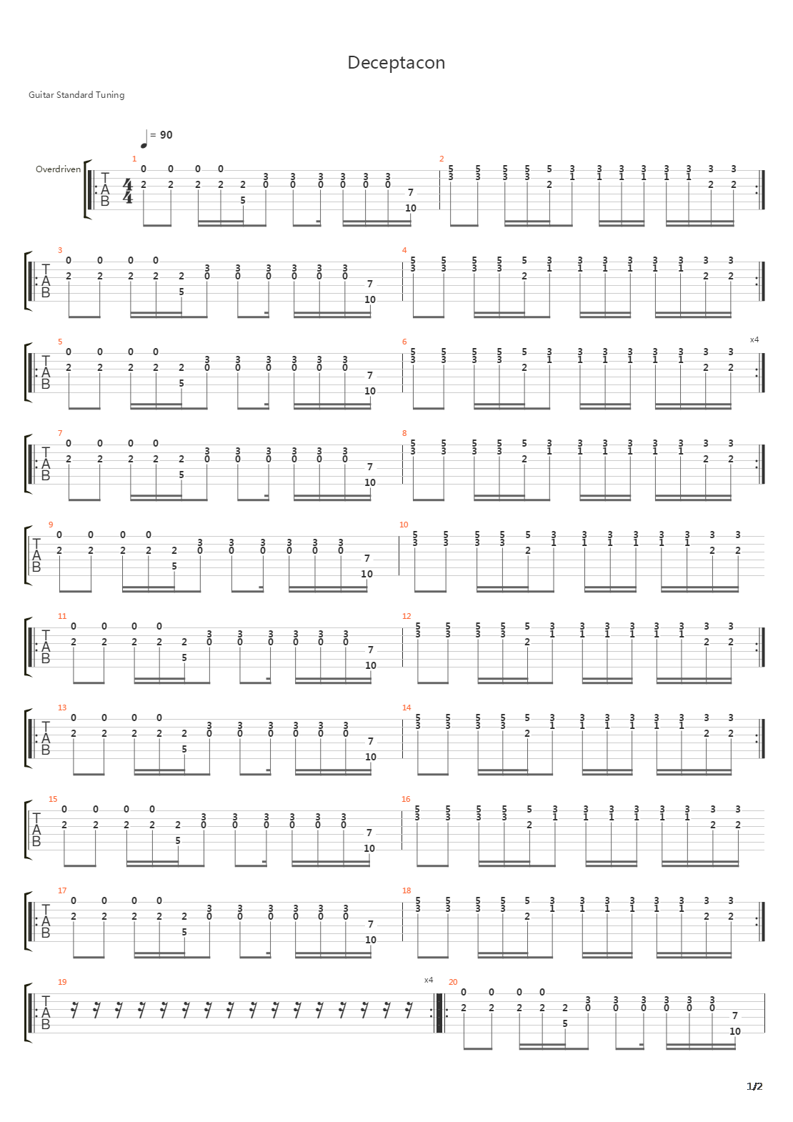 Deceptacon吉他谱