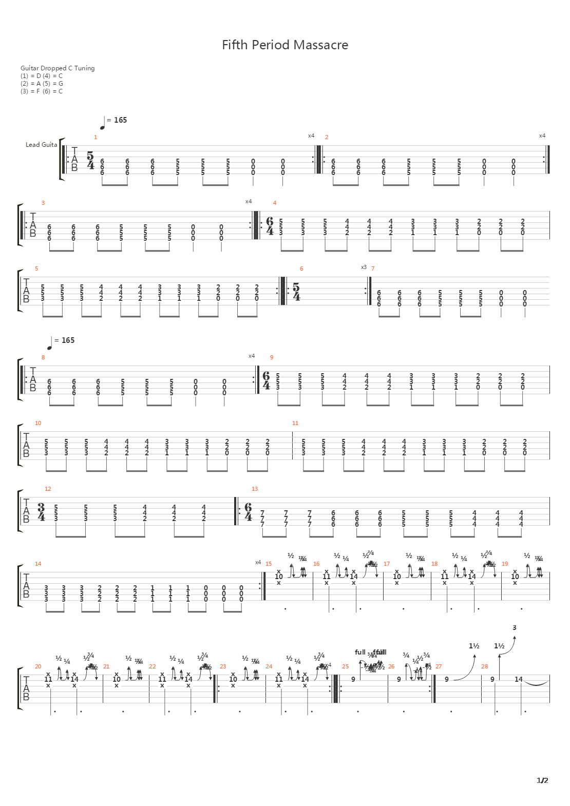Fifth Period Massacre吉他谱