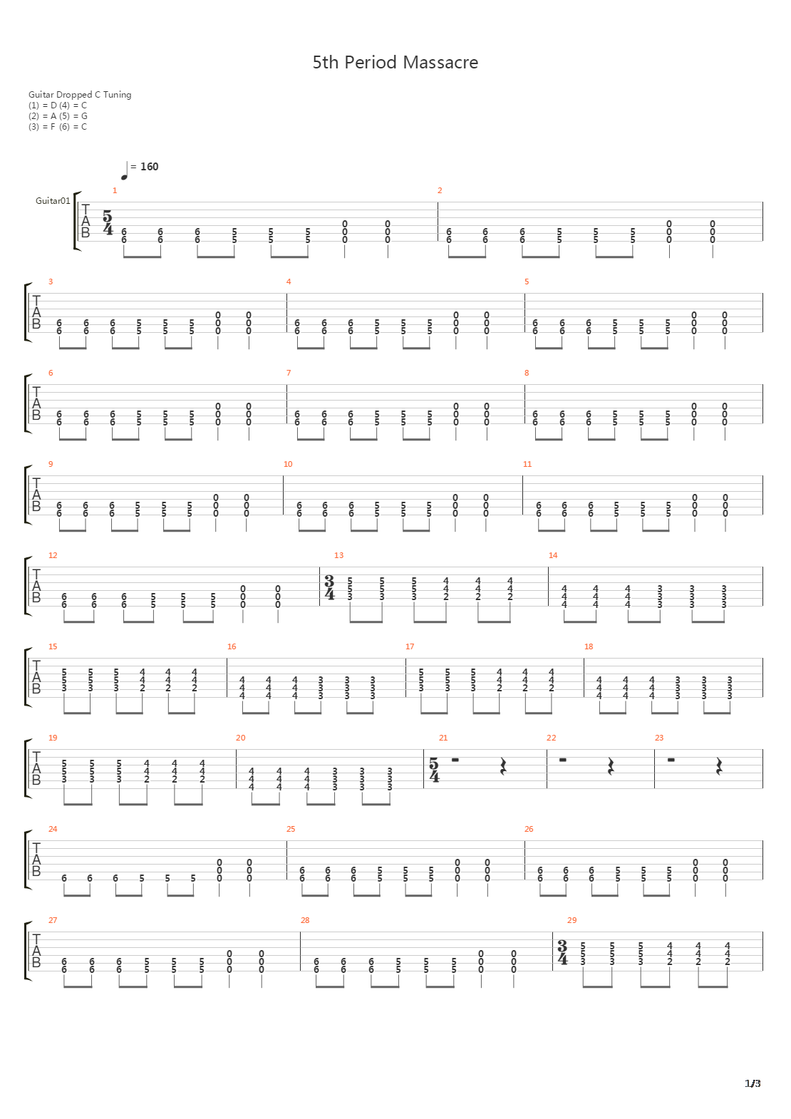 Fifth Period Massacre吉他谱
